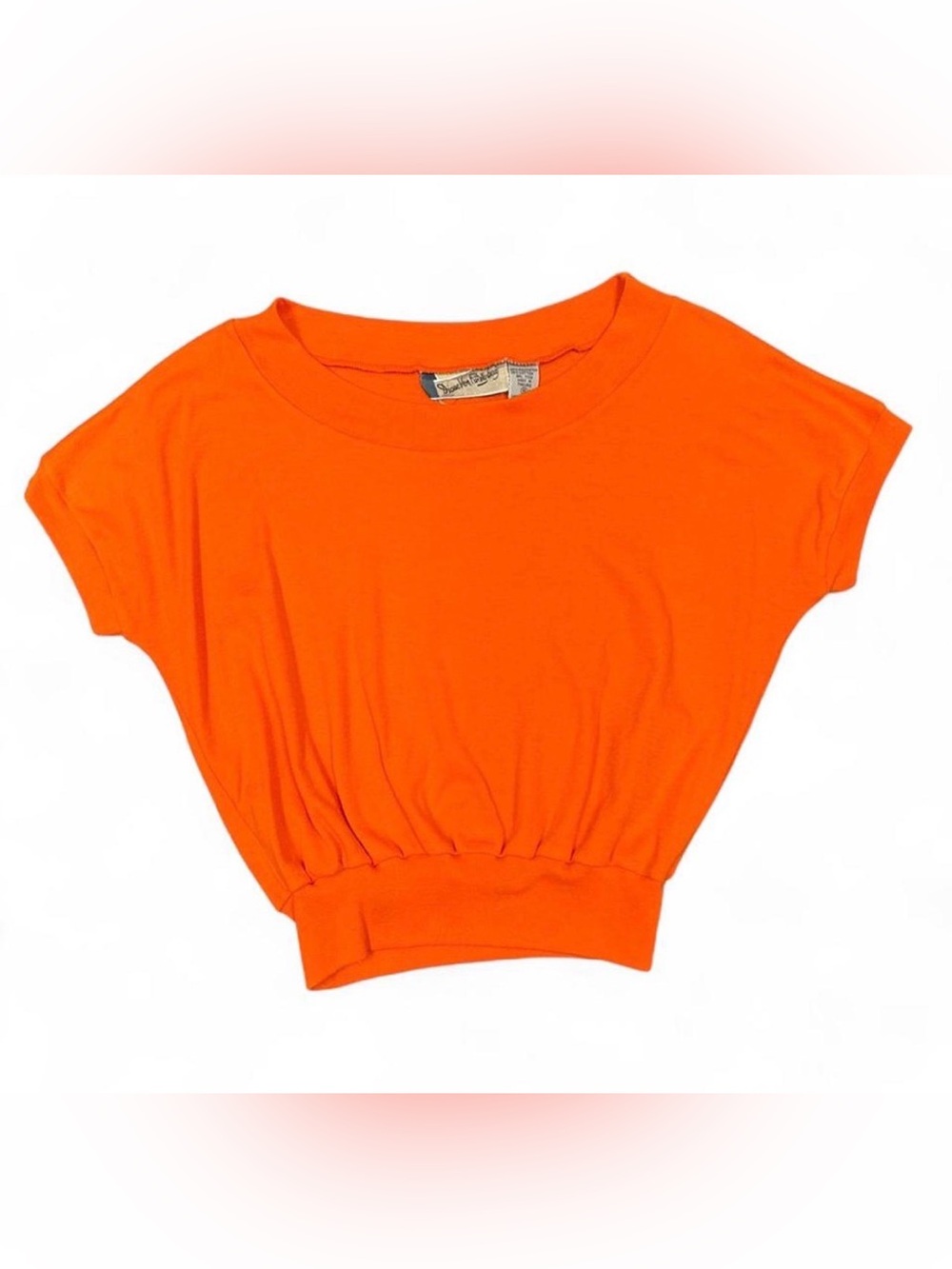 Vintage Diane Von Furstenberg Orange Cropped Dolman Sleeve Cinch Waist Size S